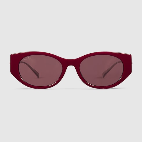 GUCCI Gucci rosso ancora rounded sunglasses サングラス Round frame sunglasses in Gucci Rosso Ancora red | GUCCI® US