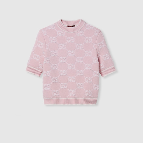 Haut en jacquard de laine bouclée GG