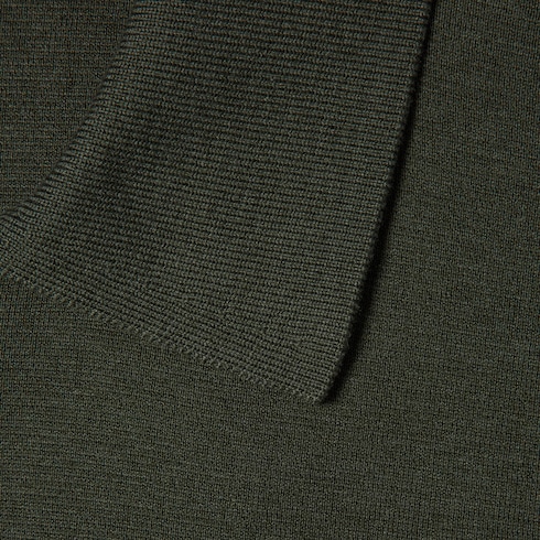 Silk cotton knit polo shirt