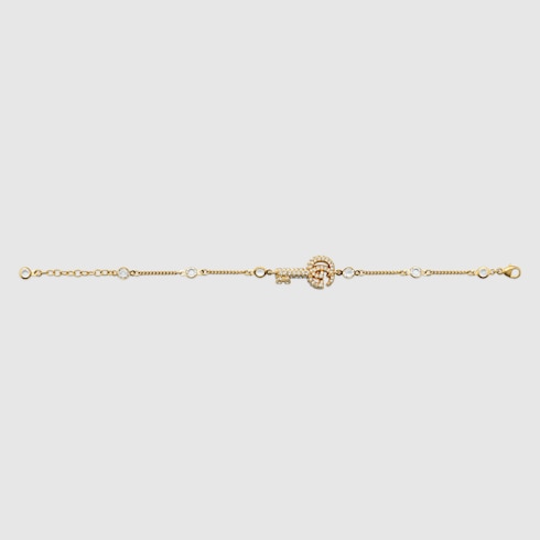 Bracelet clé Double G avec cristaux