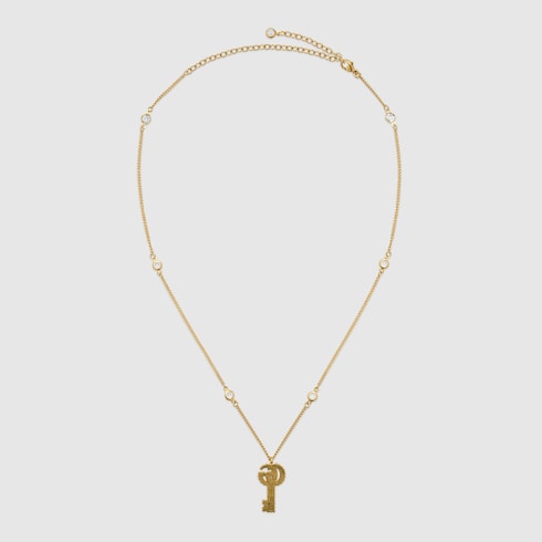 Collana con chiave Doppia G con cristalli