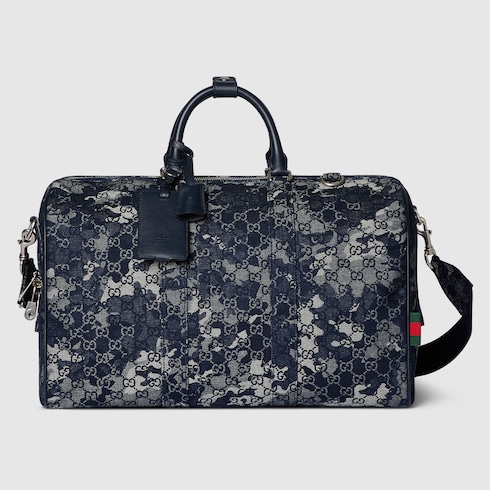 GG denim duffle bag