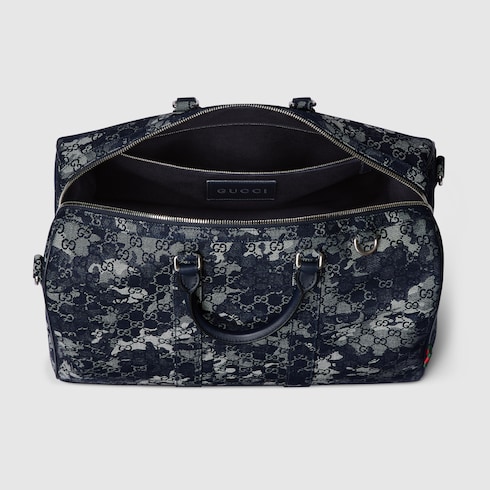 GG denim duffle bag