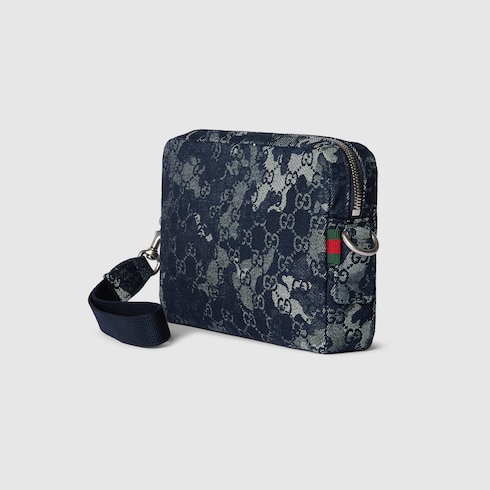 GG denim small crossbody bag