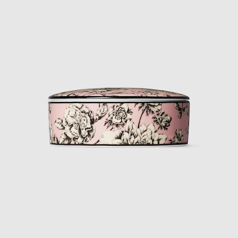 Runde Schatulle mit Gucci Flora Sketch-Print