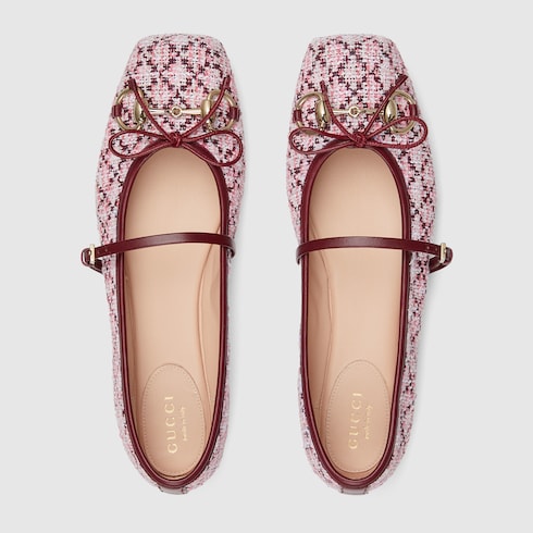 Gucci Horsebit系列女士芭蕾平底鞋