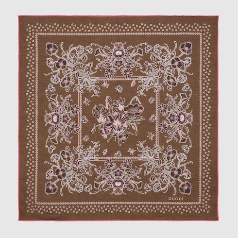 Fazzoletto da taschino in cotone stampato