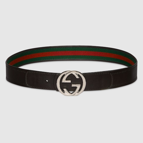 Reversible belt with Interlocking G buckle