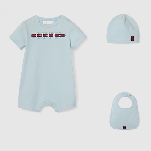Baby printed cotton three-piece gift set
