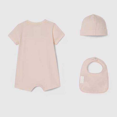 Ensemble cadeau pour bébé trois-pièces en coton imprimé