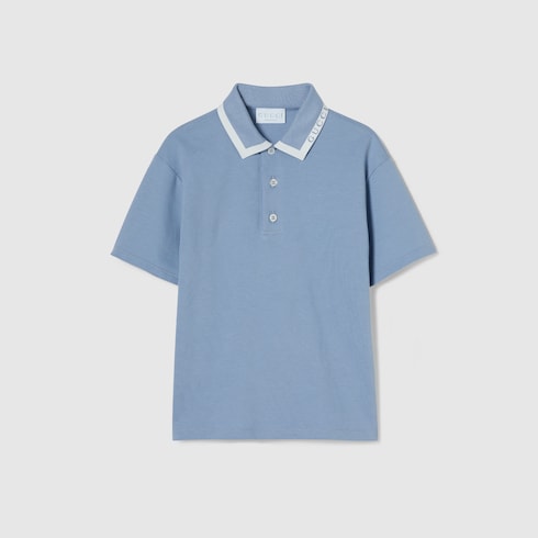 Children's printed cotton polo shirt
