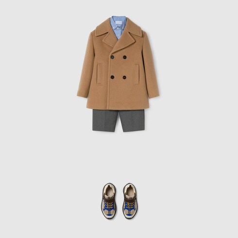 Children's double wool and silk coat