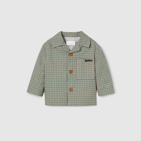 Veste pour bébé en coton à carreaux