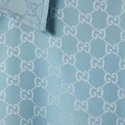 Übergroße Bluse aus GG Seidenjacquard