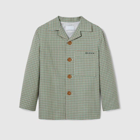 Children's check cotton jacket