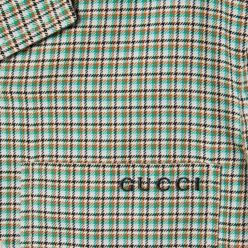 Children's check cotton jacket