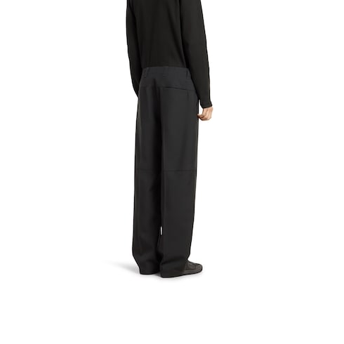 Pantalone in twill di lana con ricamo