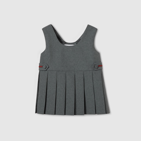 Vestido de lana con tribanda Web para bebé