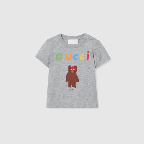 T-shirt neonato in cotone con stampa