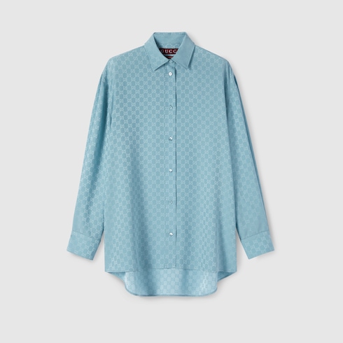 GG silk jacquard oversize shirt