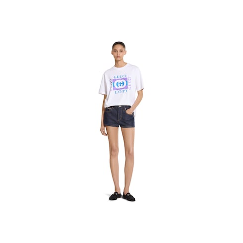 T-shirt in jersey di cotone con stampa