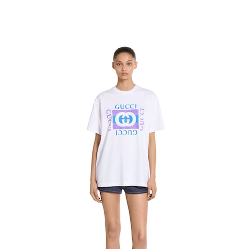 T-shirt in jersey di cotone con stampa