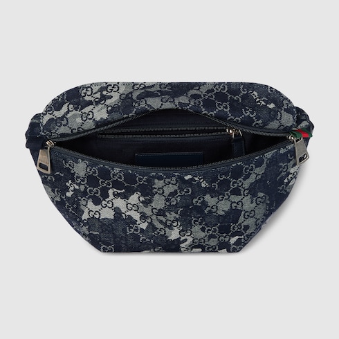 Sac ceinture en denim GG grand format