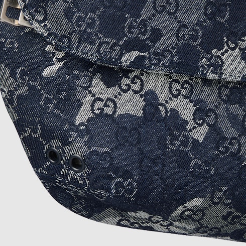 Sac ceinture en denim GG grand format