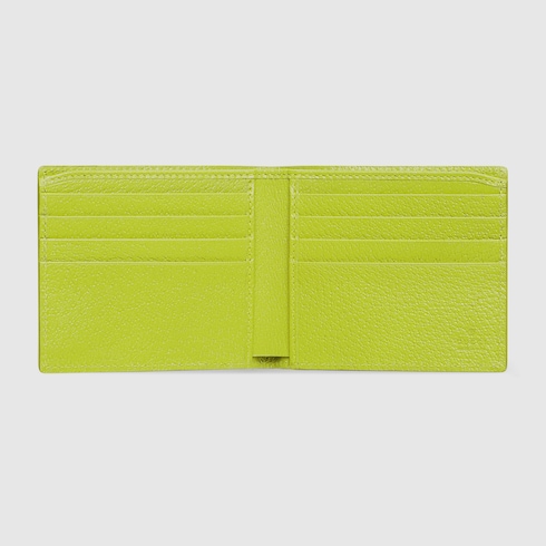 Acid green interior GG bi-fold wallet