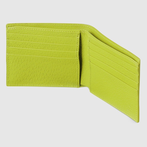 Acid green interior GG bi-fold wallet