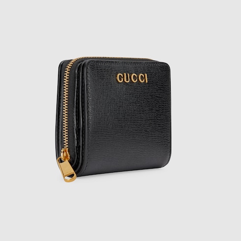Mini wallet with Gucci script