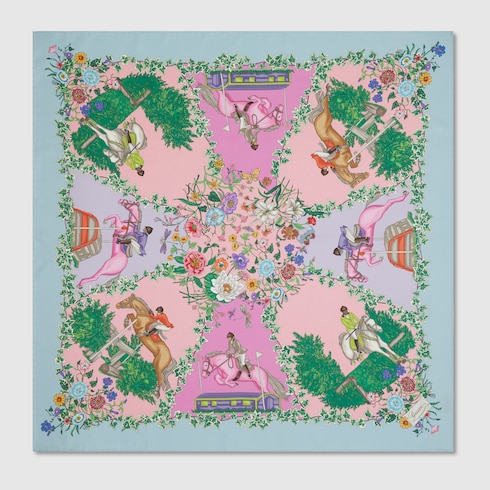 Printed silk twill carré