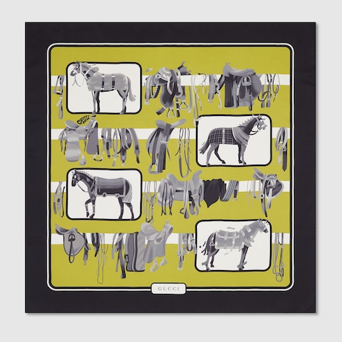 Vierecktuch aus Seide mit Print, 90 x 90 Projekt