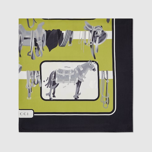 Vierecktuch aus Seide mit Print, 90 x 90 Projekt