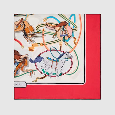 Vierecktuch aus Seide mit Print, 90 x 90 Projekt