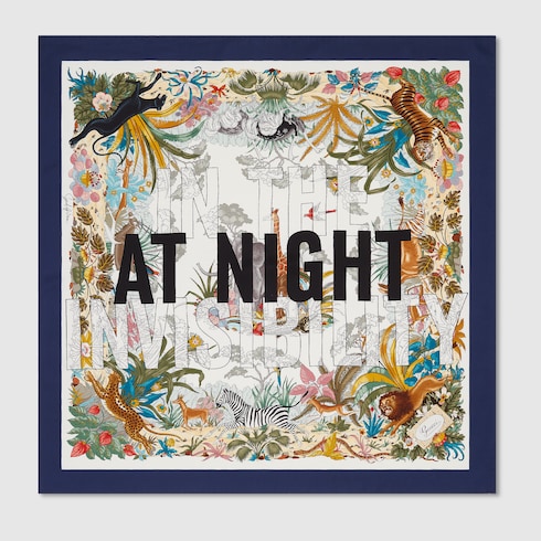 Pañuelo cuadrado seda motivo proyecto 90 x 90