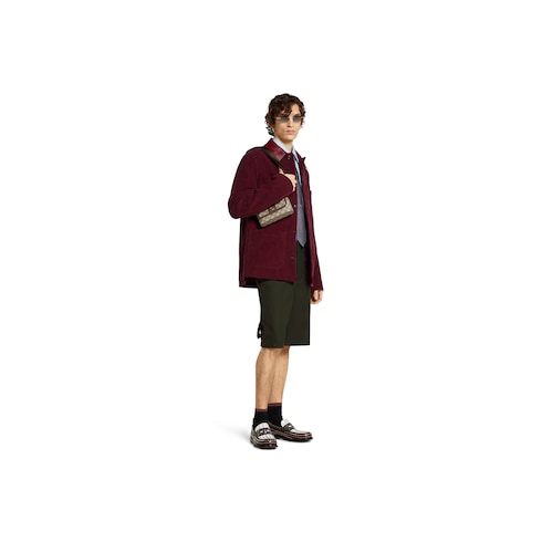 Shorts aus Wolltwill mit Logo
