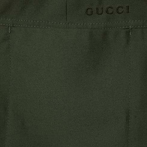 Shorts in twill di lana con logo