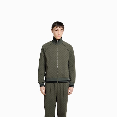 GG jersey jacquard zip jacket