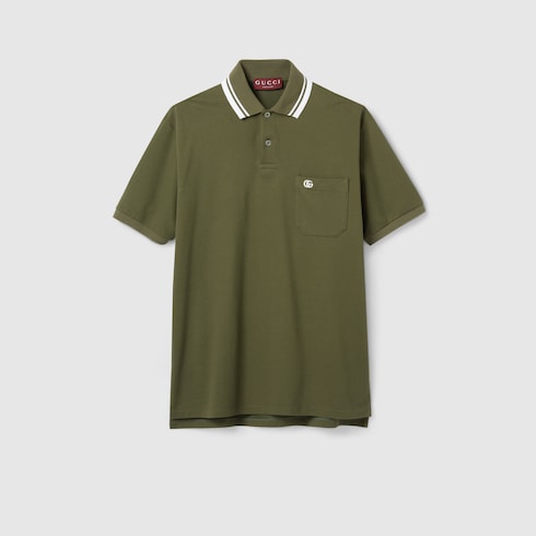 Cotton piquet polo shirt with embroidery