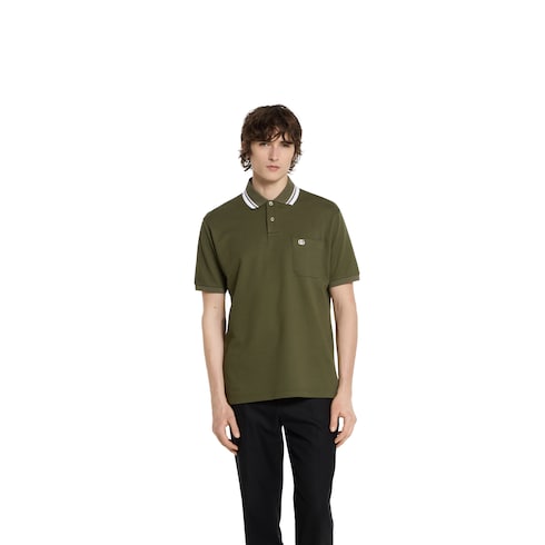 Cotton piquet polo shirt with embroidery