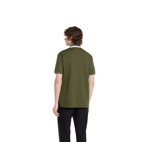 Cotton piquet polo shirt with embroidery