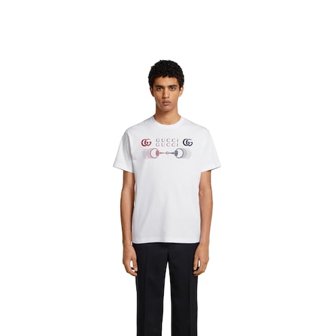 T-shirt in jersey di cotone stampato