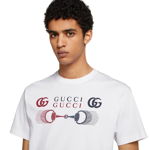 T-shirt in jersey di cotone stampato
