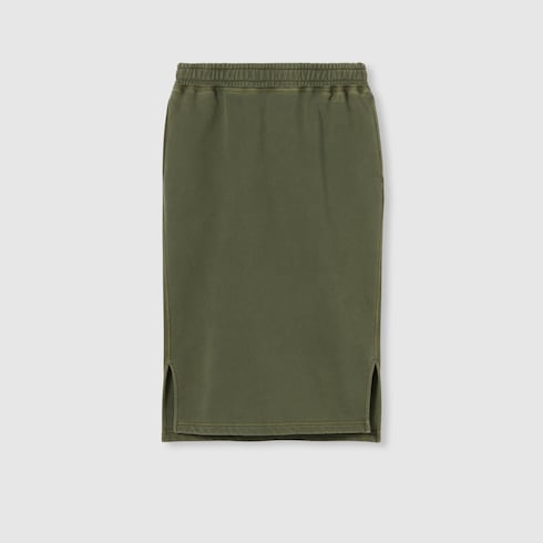 Cotton jersey skirt with embroidery