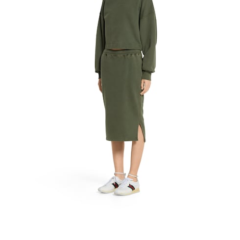 Cotton jersey skirt with embroidery