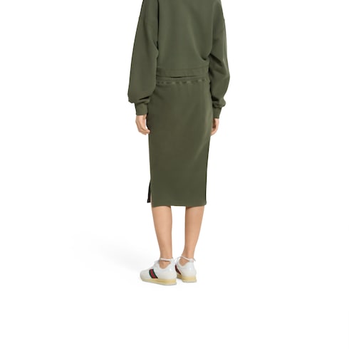 Cotton jersey skirt with embroidery