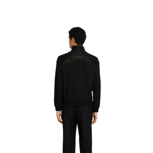 Blouson aviateur en daim avec détail GG embossé