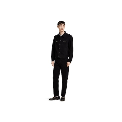 Veste en denim de coton avec Mors