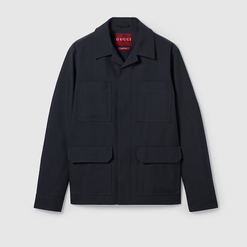 Giacca in twill misto lana con ricamo